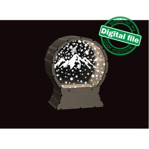 Vorlage DXF, SVG-Dateien für Laser-Schneekugel, Led-String, graviertes Acrylglas, für Glowforge bereit, personalisierte Weihnachtsverzierung