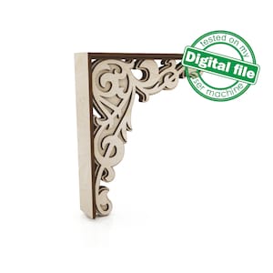 DXF, SVG files for laser Decorative Rustic Corbel, Home Decor, Vector project, Glowforge, Material thickness 1/8 inch (3.2 mm)