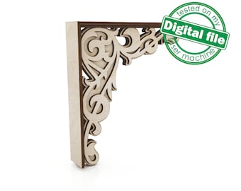 DXF, SVG files for laser Decorative Rustic Corbel, Home Decor, Vector project, Glowforge, Material thickness 1/8 inch (3.2 mm)