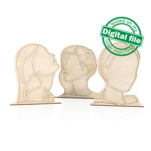 DXF, SVG-bestanden voor laser 3 Sieradenhouders Dames, Woondecoratie, Vectorproject, Glowforge, Materiaaldikte 1/8 inch (3,2 mm)