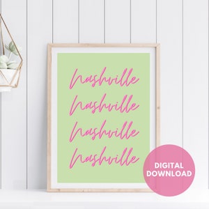 Nashville Print, Nashville Wall Art, Trendy Poster, Tennessee Wall Art, Retro Wall Art, Nashville Poster, Tennessee Print, Dorm Decor