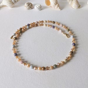Necklace Bohemian glass beads gold
