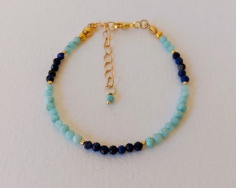 Larimar bracelet Lapis Lazuli Gold