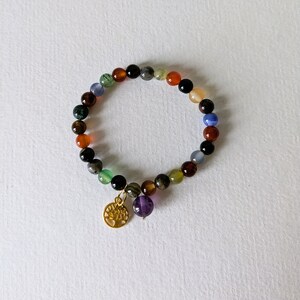 POCKET MALA hand knotted colorful gemstones silver