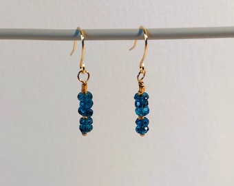 London blue topaz earrings gold