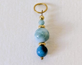 Larimar pendant gold