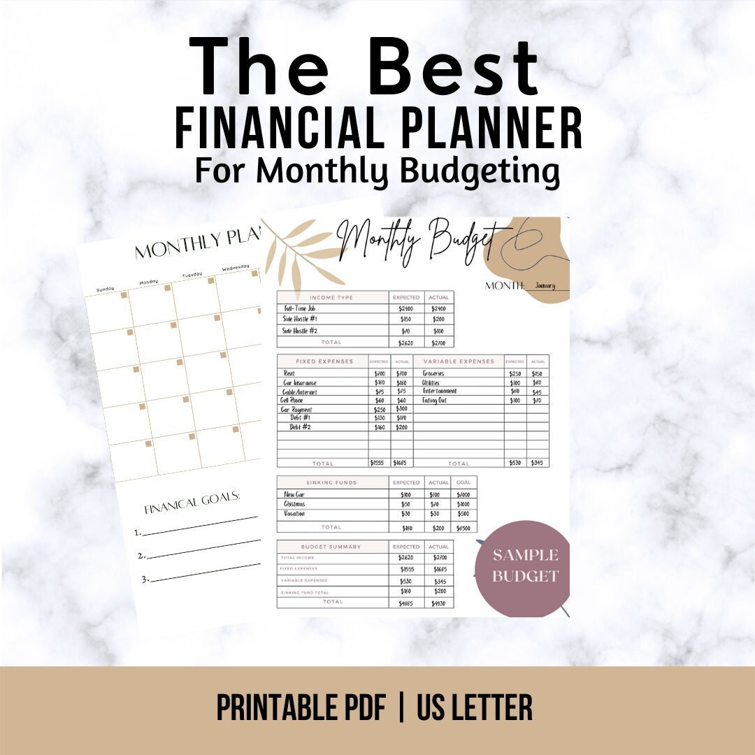 The Best Financial Planner Includes Income Tracker Bills | Etsy