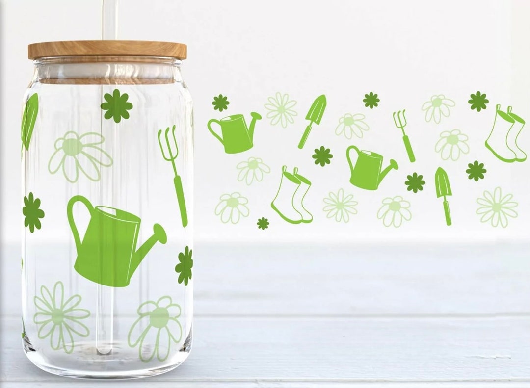 Gardening and Plants Libbey 16 Oz Glass Cup, Bamboo Lid,glass Straw