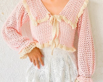 Constance Vintage Cardi Written Crochet Pattern - Crochet Cardigan