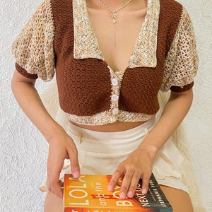 Dorothea Puff Blouse Written Crochet Pattern - Crochet Blouse