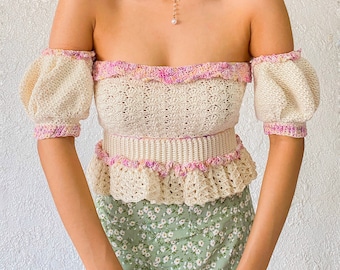 Lola Coquette Top Written Crochet Pattern - Crochet Top