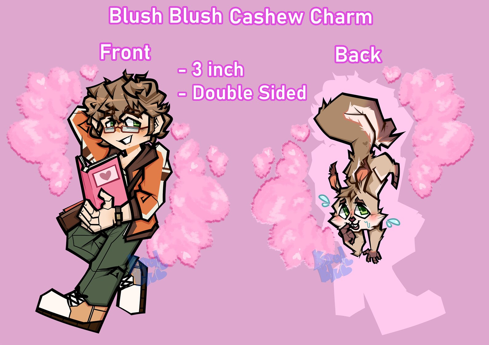 Blush Blush Double Sided Cashew Charm Etsy