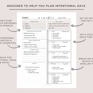 Printable Daily Time Block Planner Daily Planner Work Planner Personal ...