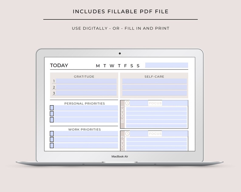 Printable Daily Time Block Planner Daily Planner Work - Etsy