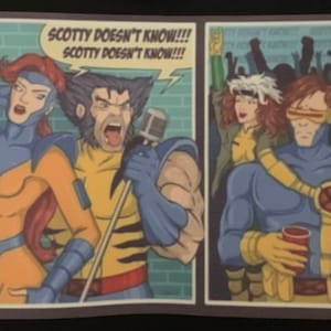 X-Men “Scotty doesn’t know meme” Premium T shirt in Mens sizes S-3XL in White or Black! Printed on Kirkland brand T-Shirts!