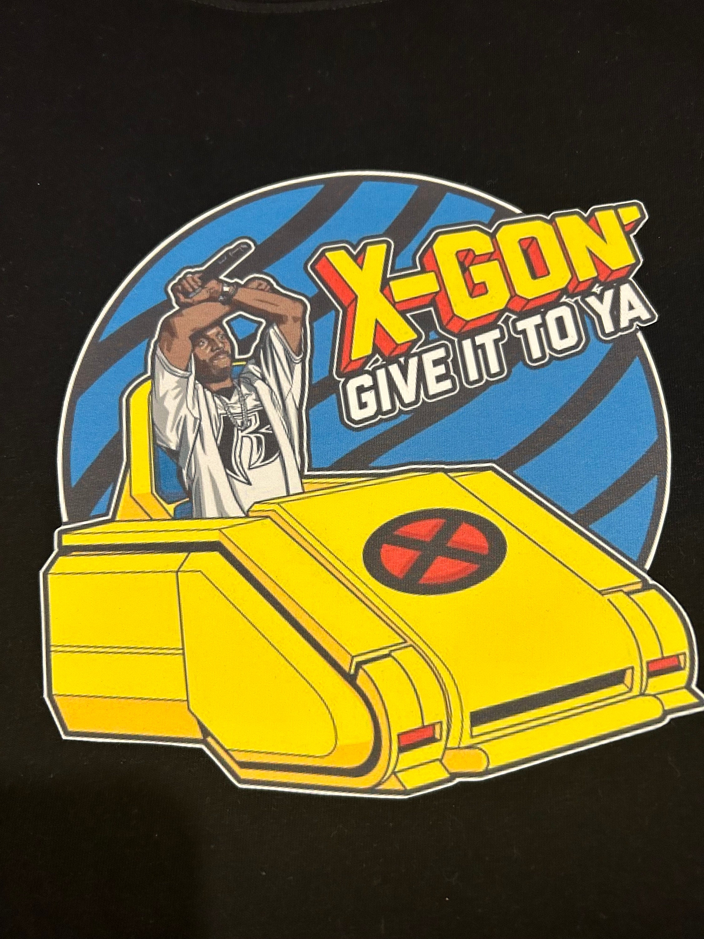 X Gon’ give it to ya! DMx/ X-Men Premium t-Shirt in Mens sizes S-3xl in white or black! Printed on Kirkland brand t-Shirts!