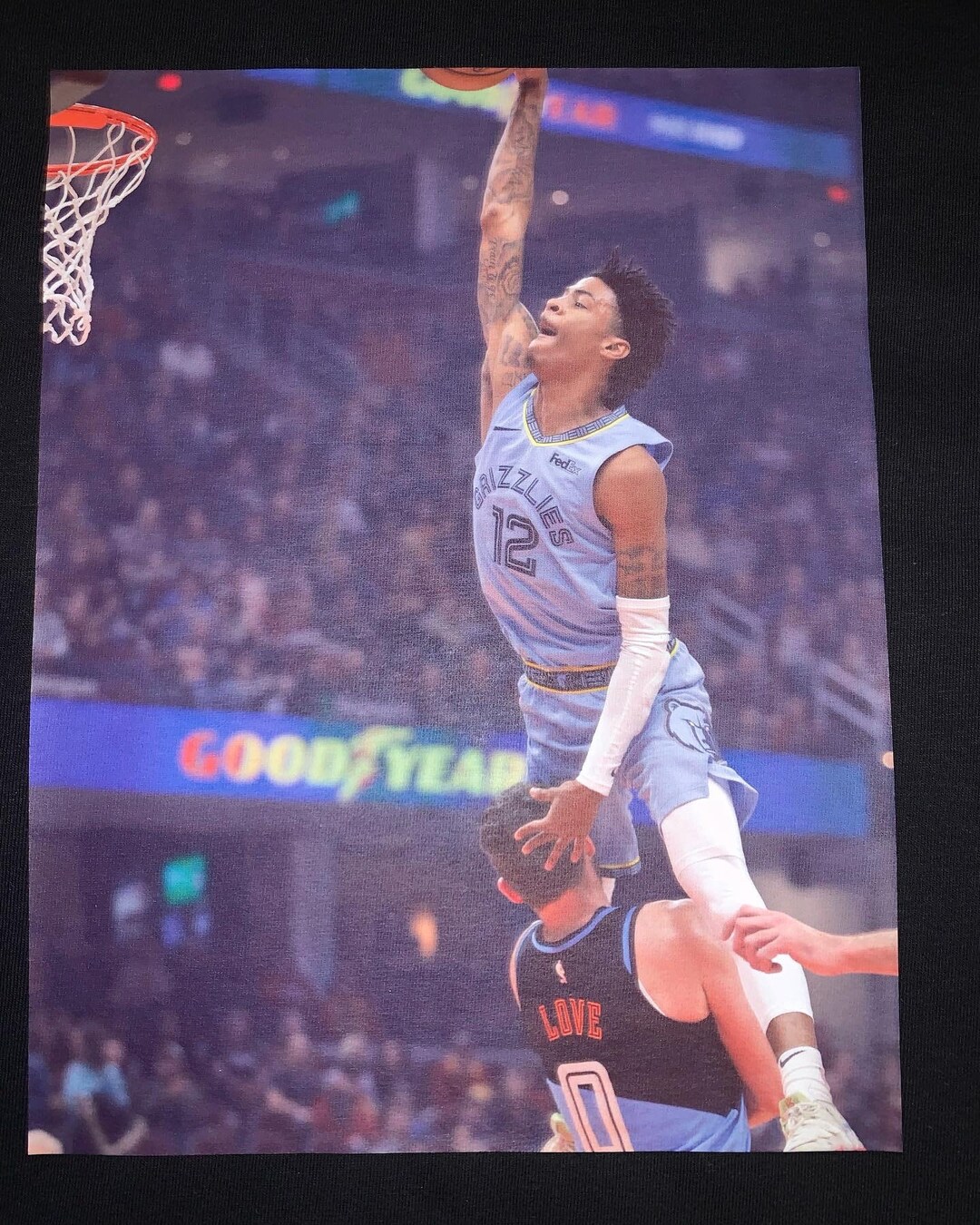 Ja Morant Jumps Over Kevin Love Premium Tshirt in Mens Sizes S3XL in
