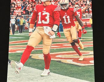 49ers Brock Purdy Celebration premium T shirt in Mens sizes S-3XL in white or black! Printed on Kirkland brand T shirts!