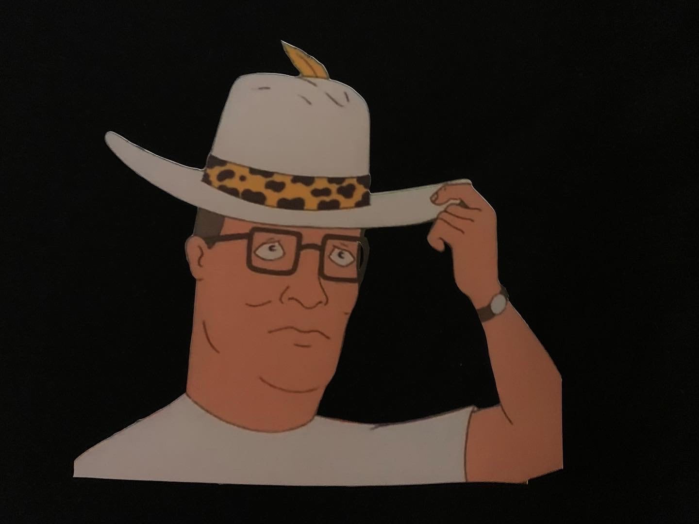 Hank Hill Pimp Hat Premium T-Shirt en Tailles Homme S-3XL en Blanc