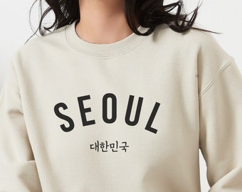 Seoul South Korea Sweatshirt, Travel Sweater, Korean Hangul Language, Kdrama Fan Gift, Korean Words, Kpop Shirt, Korean Oversized Sweatshirt