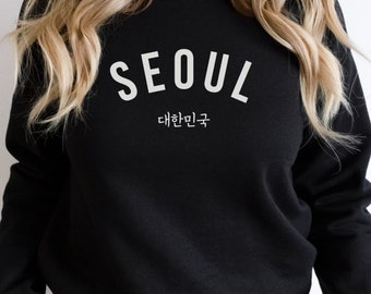 Seoul South Korea Sweatshirt, Travel Sweater, Korean Hangul Language, Kdrama Fan Gift, Korean Words, Kpop Shirt, Korean Oversized Sweatshirt