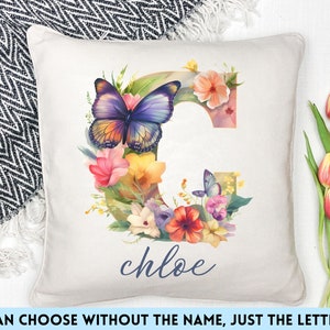 Personalized Monogram Pillow Cover, Custom Name Pillow, Initial Letter Customized Gift, Housewarming, Birthday Gift, Bachelorette Party Case
