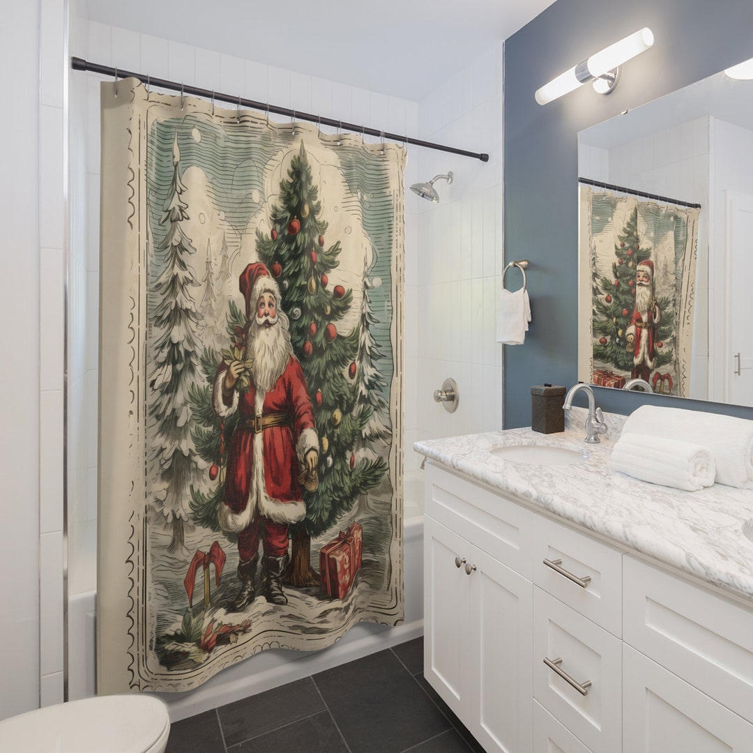 Vintage Christmas Shower Curtain