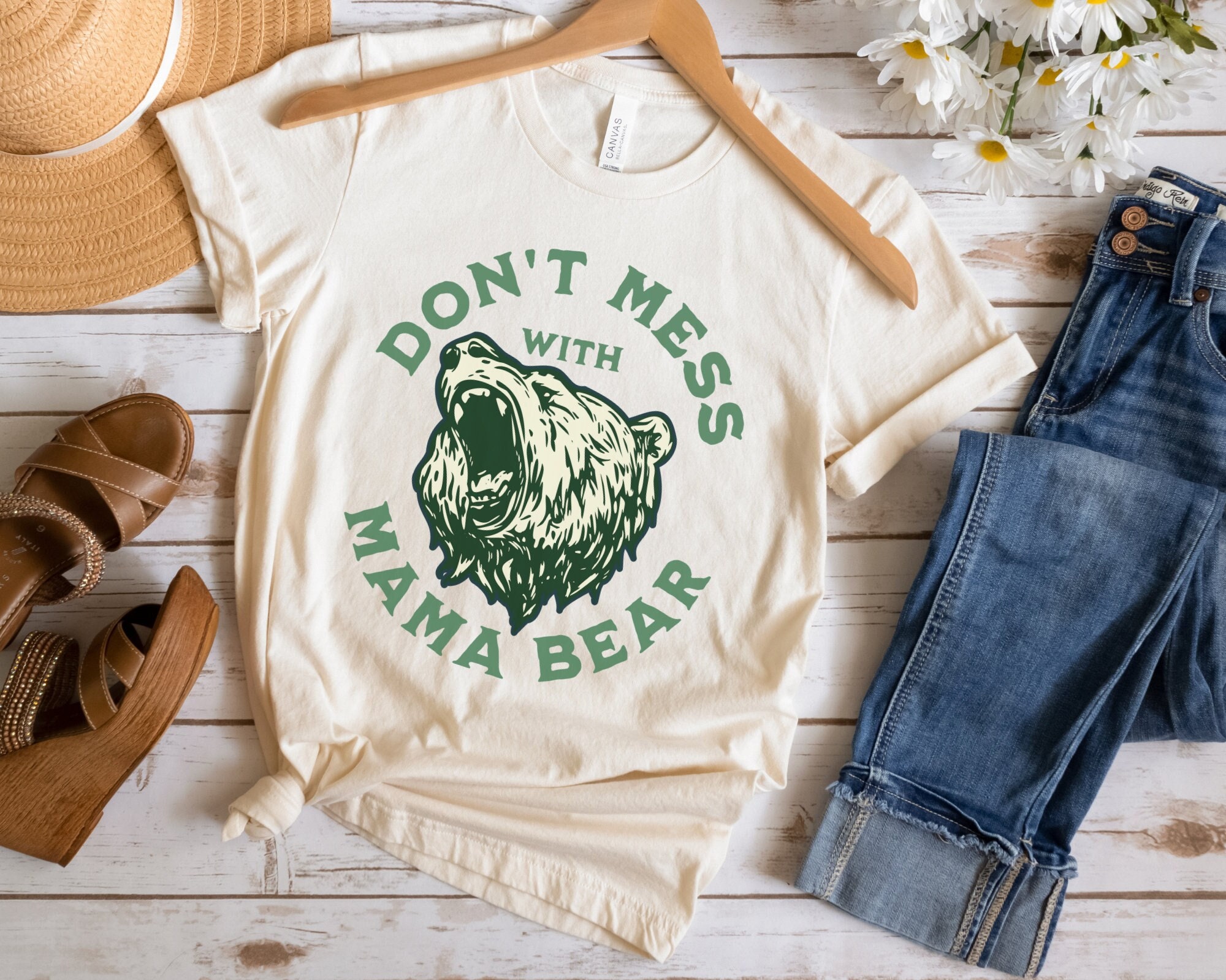 Don't Mess with Mama Bear Tee, Athletic Heather / L
