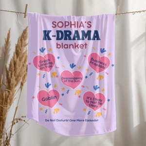 Kdrama Blanket, Personalized Korean Drama Fan Merch Gift, In My K-Drama Era, Kdrama Watching Blanket, Korean Drama Addict, Kdrama Mama Lover