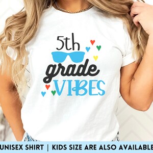 Personalized Fifth Grade Teacher Team Shirt, 5th Grade Vibes T-Shirt, Fifth Crew, Elementary Back To School Tees, First Day Kids Outfit Tee