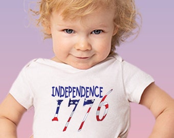 Body para bebé del Día de la Independencia, 100% algodón orgánico, hecho en EE. UU.