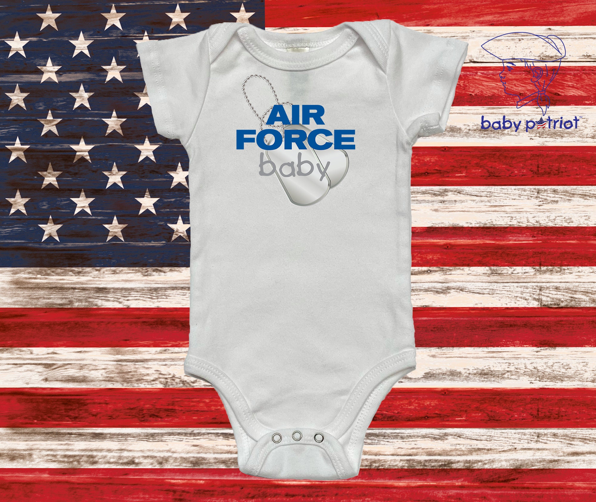 Air Force Baby * short sleeve patriotic baby onesie * 100% certified organic cotton * Made in the USA * Baby Patriot