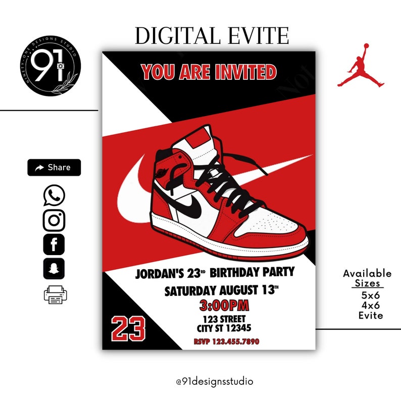 Jordan Theme Birthday Sneakerheads Partyair Jordan Etsy