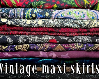 Mystery vintage whimsigoth printed maxi skirt