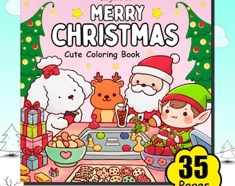 Libro para colorear de Feliz Navidad / 35 páginas navideñas (Descarga digital)