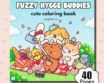 Hygge Buddies Coloring Book | 40 Cozy Kawaii Pages (Digital Download)