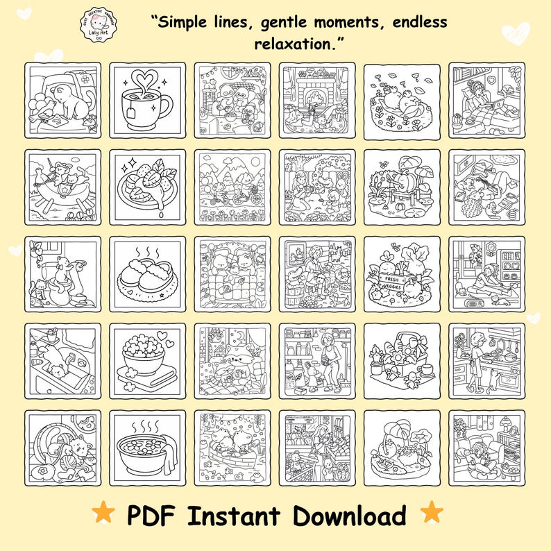 Pacote completo de desenhos para colorir LalyArts: ousados e fáceis ...
