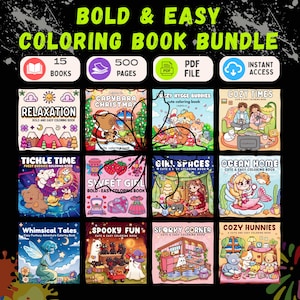 Paquete de libros para colorear relajantes / 500 páginas para descansar (descarga en PDF)