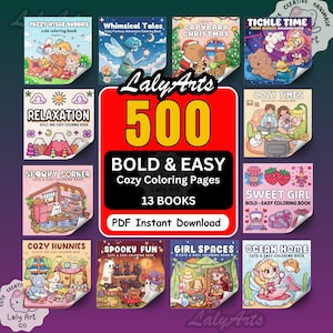 Libro para colorear acogedor: 500 páginas para relajarse (descarga en PDF) imagen 1