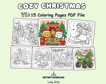 Kawaii Christmas Coloring Pages – 15 Holiday Designs (PDF