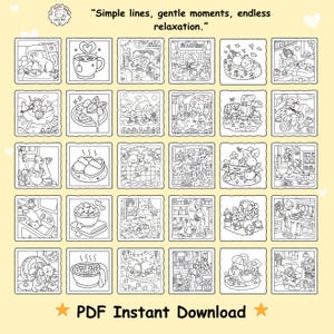 Lote de libros para colorear fáciles y atrevidos / 800 páginas / 21 libros en PDF / Páginas para colorear adorables y divertidas / Descarga digital imagen 3