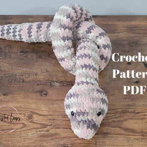 Crochet snake pattern, digital crochet pattern, Snake amigurumi pattern