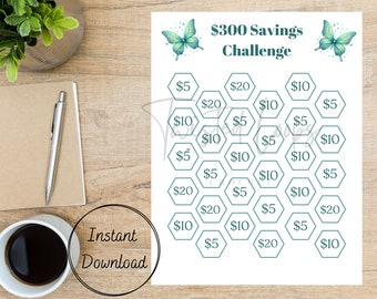 savings challenge, Money saving challenge printable, money saving tracker, 300 savings challenge printable,