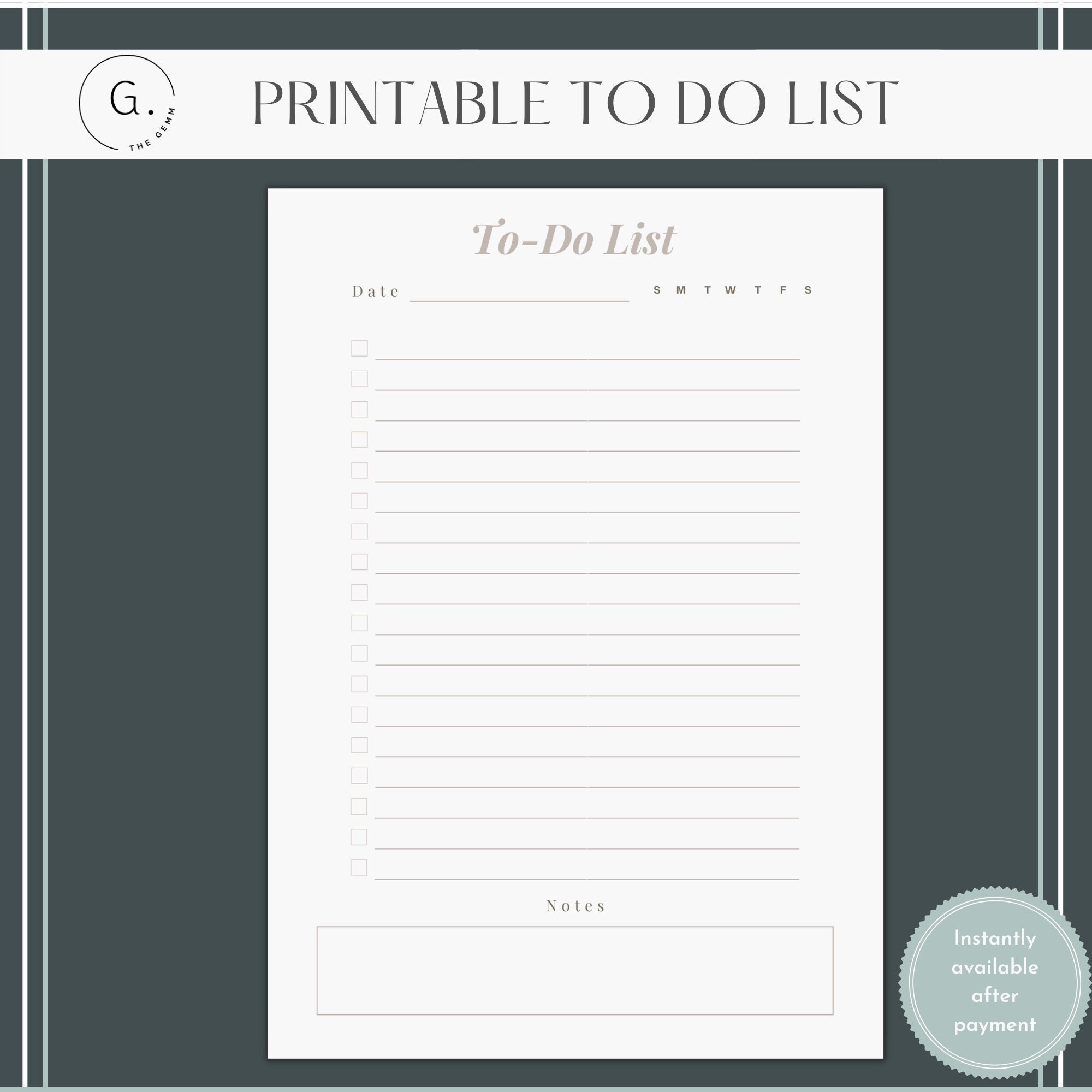 Checklist To Do Task List.pdf Printable to Do List, PDF Checklist, Instant Download, Digital Task ...
