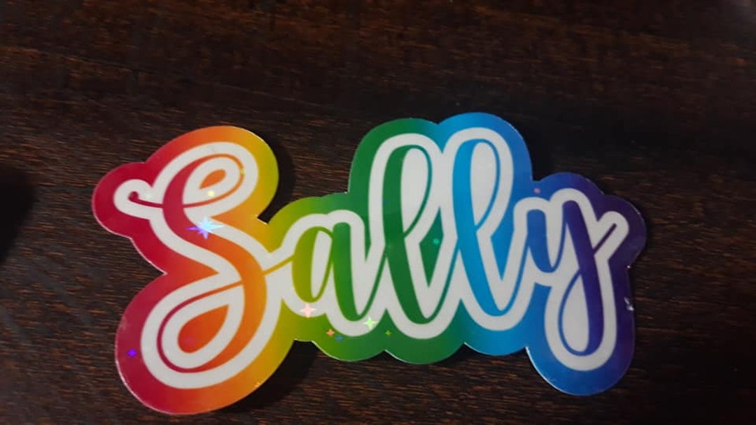 Lisa Frank Inspired Holographic Sparkle Name Stickers and Etsy