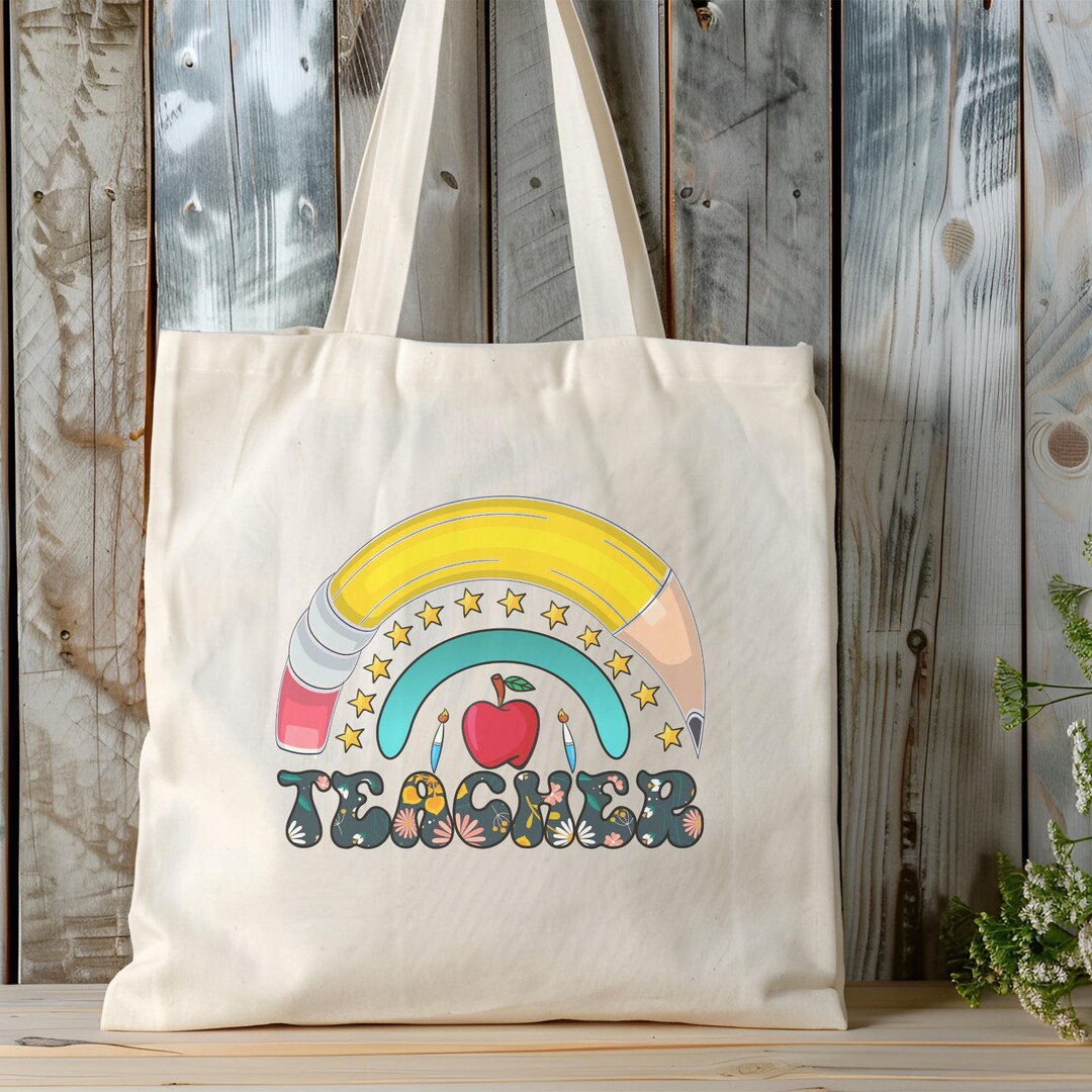 Retro Teacher Tote Bag - Etsy