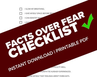 Facts Over Fear Checklist - Printable Journal Worksheet (US Letter) PDF