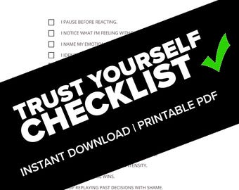The Trust Yourself Checklist - Printable Journal Worksheet (US Letter) PDF