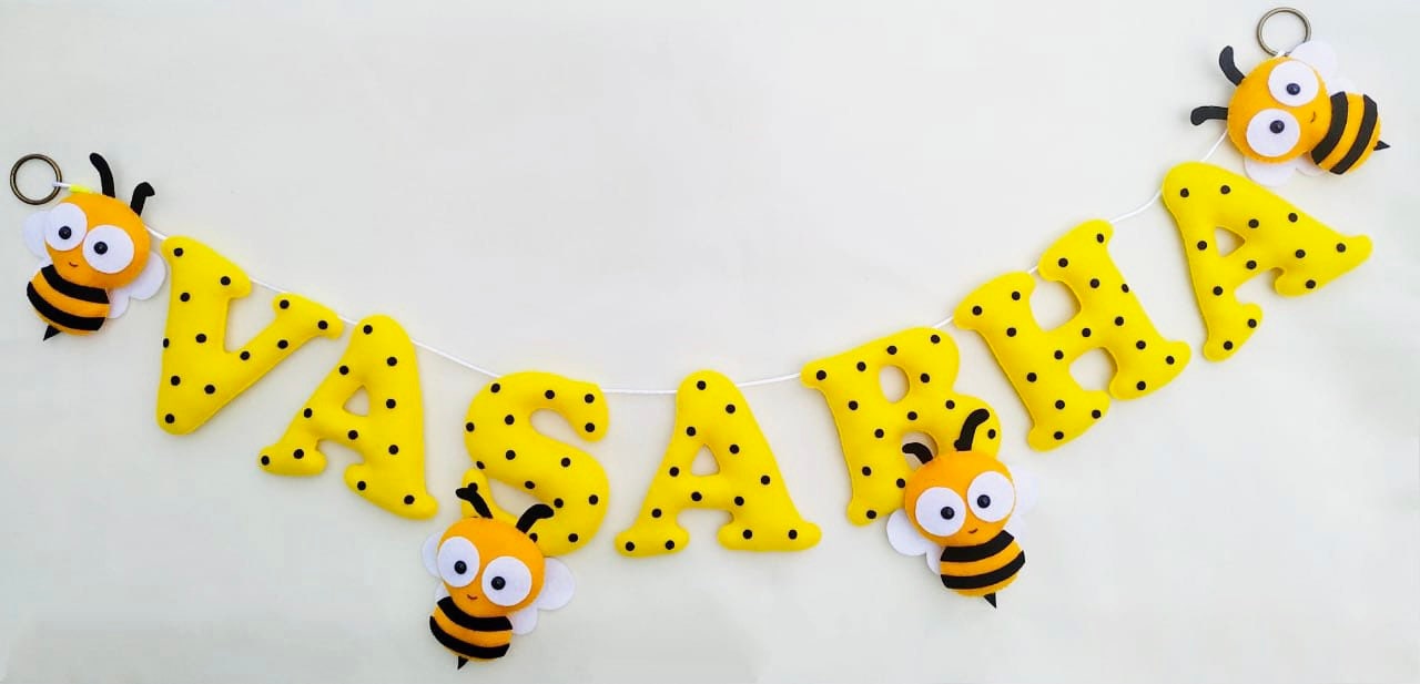 Felt name banner honey bee garland Bee banner nursery decor personalized gift felt letters baby name banner name garland name