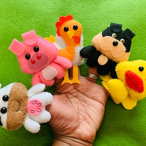 Farm Animals finger puppets-Children kid Puppets great to entertain your chid toddler- Great for teachers-quiet toys